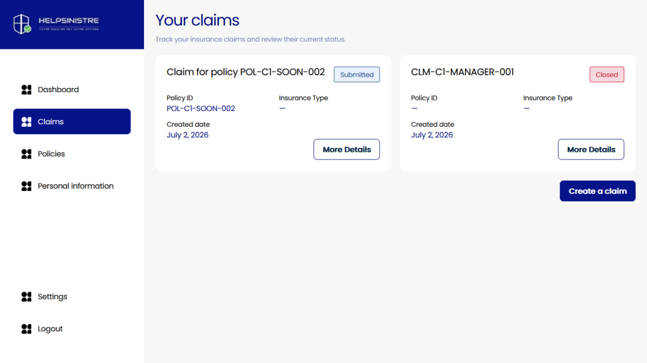 Helpsinistre — claims